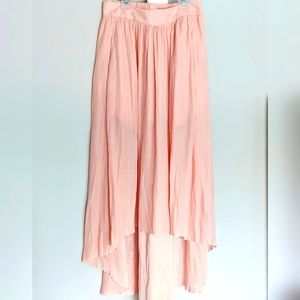 Talula High Low Blush Pink Midi Skirt